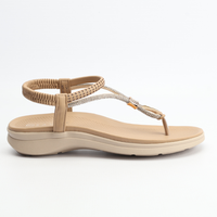 Toe Thong Diamante Sandal | Taupe