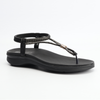 Toe Thong Diamante Sandals | Black