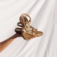Crossover Diamante Sandals | Gold
