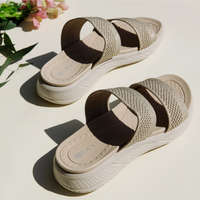 Two Band FlyKnit Sandals | Gold