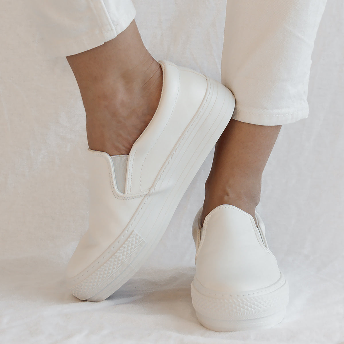 Slip On Platforms White